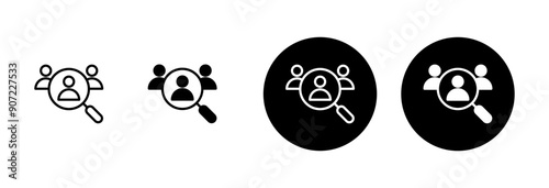 Hiring icon vector isolated on white background. Human resources concept. Recruitment. Search job vacancy icon. Hire. Find people icon