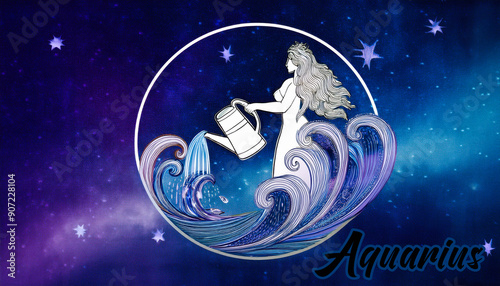 aquarius representation zodiac horoscope photo