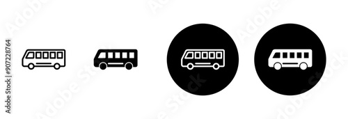 Bus Icon vector isolated on white background. Black bus vector icon