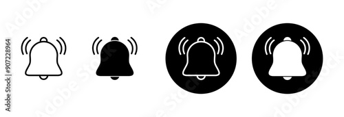 Bell Icon vector isolated on white background. Notification symbol. Bell vector icon
