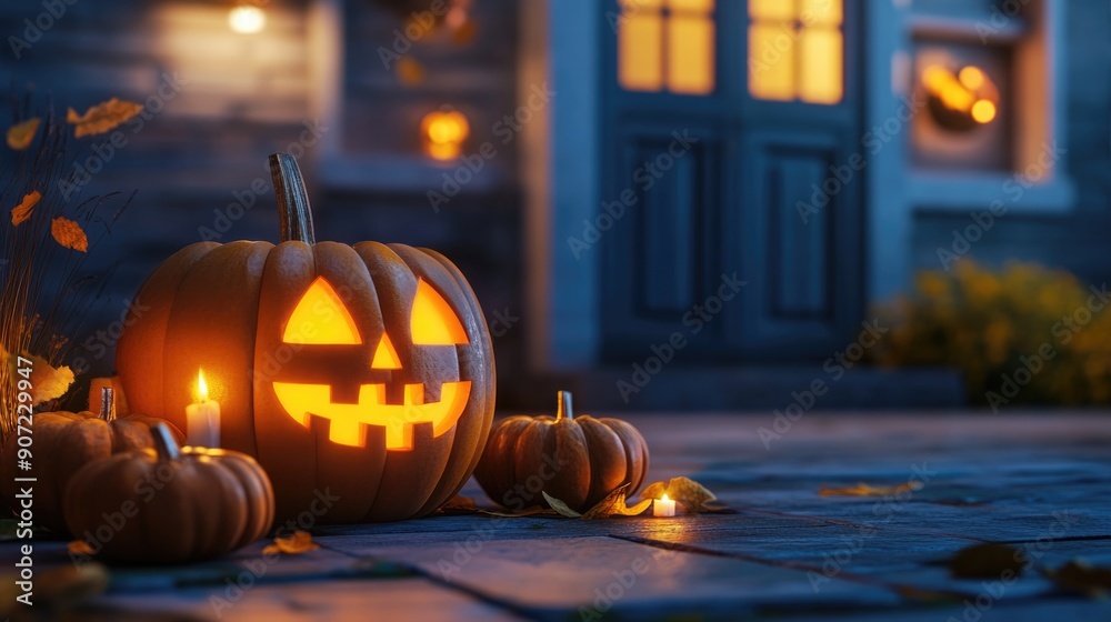 Fototapeta premium halloween pumpkin lantern