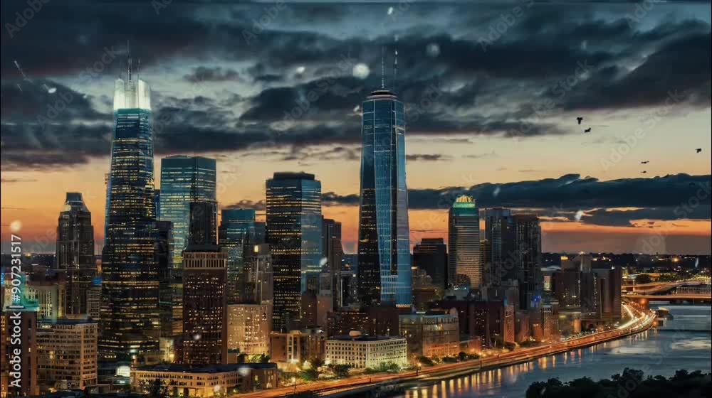 beautiful sky view in the city