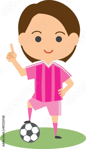 女子サッカー選手のイメージイラスト