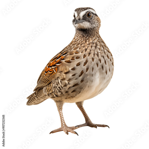 Detailed Quail Bird On Rock