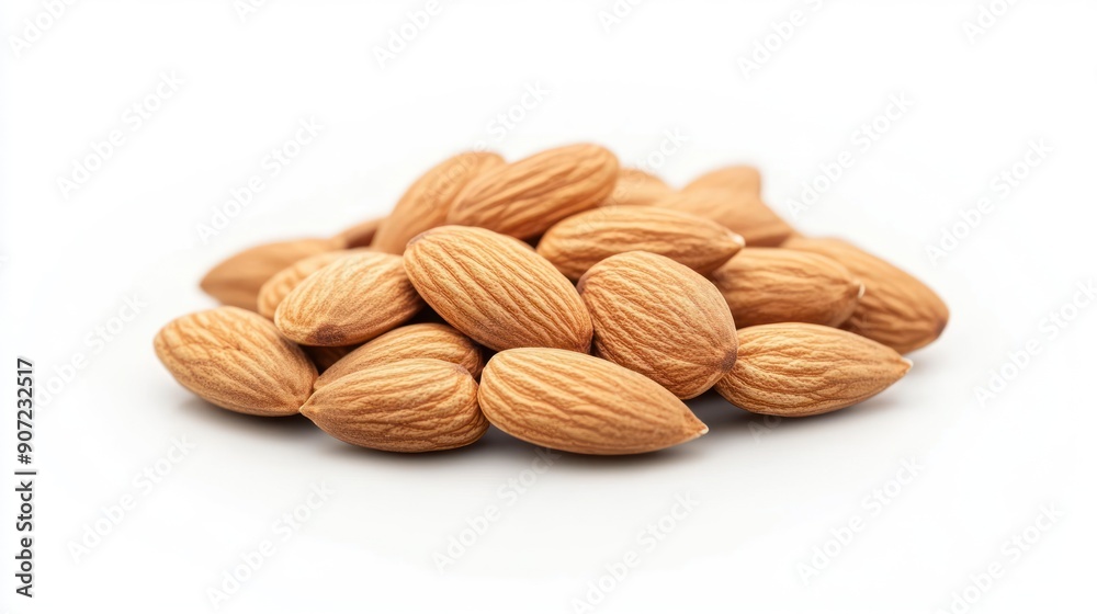 Almonds on White Background Almonds on White Background
