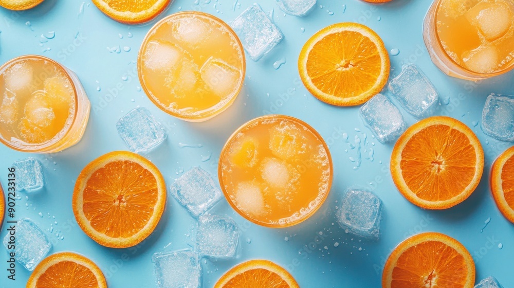 Refreshing Orange Juice with Ice Refreshing Orange Juice with Ice