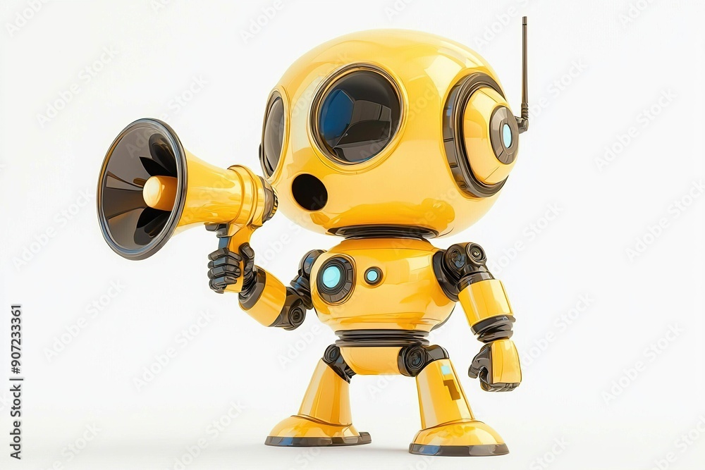 Robot with a megaphone Robot with a megaphone