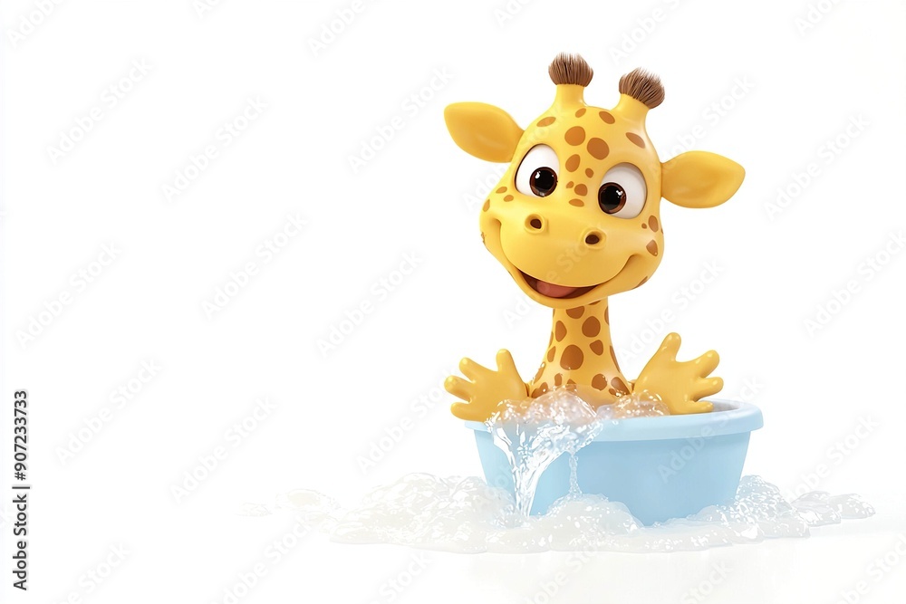 Giraffe washing hands