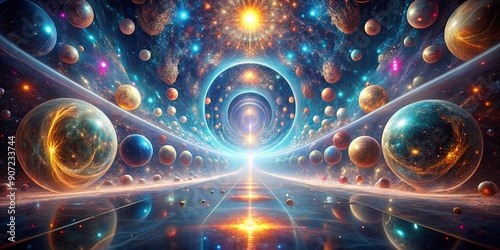 A surreal journey through microscopic quantum realms , Subatomic, Adventure, Quantum, Microscopic, Surreal