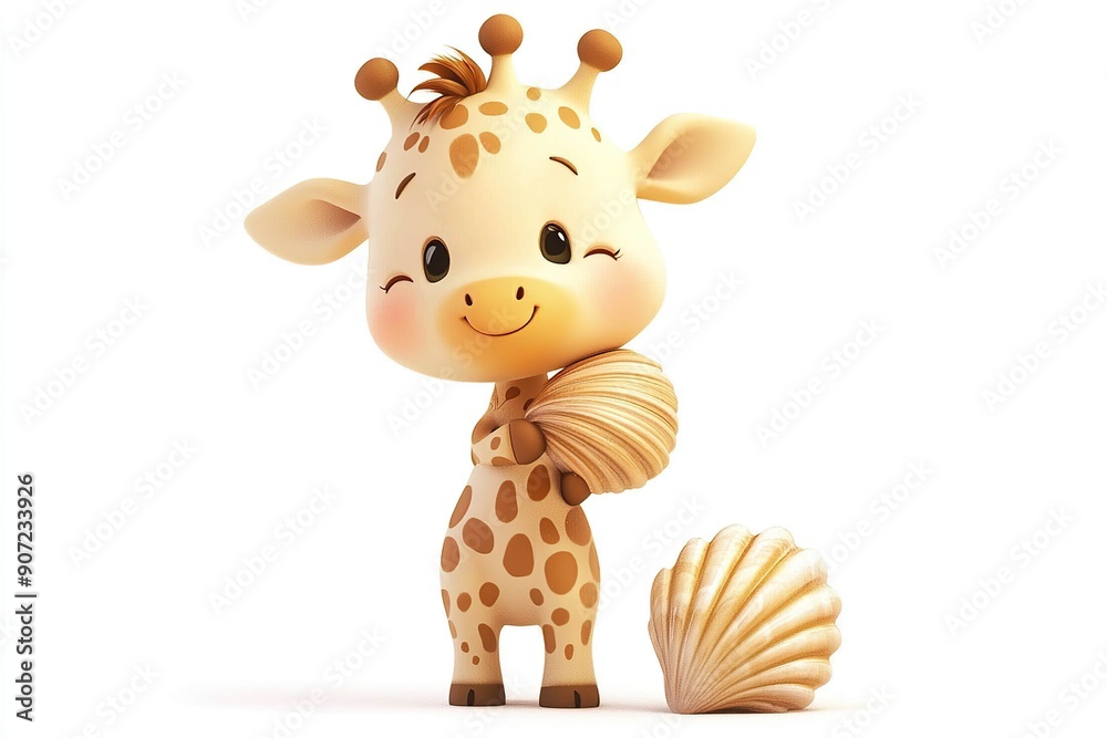 Giraffe with a seashell Giraffe with a seashell