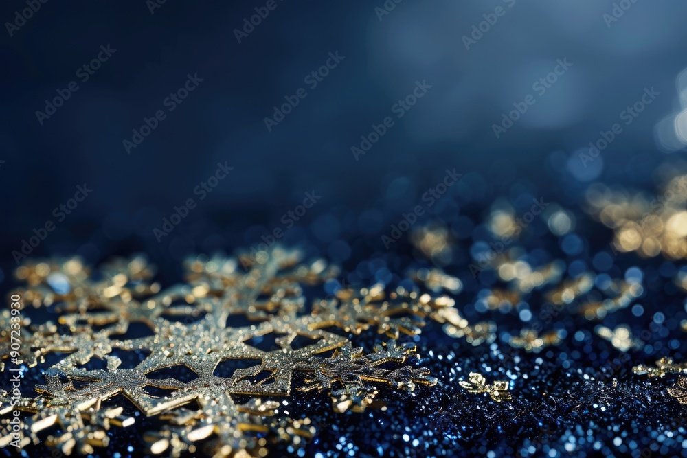 Close-up shot of a delicate snowflake on a dark background Close-up shot of a delicate snowflake on a dark background