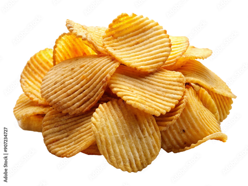 Salty Potato Chips Transparent Background: Crispy and Savory, Golden Potato Chips on a Transparent Background Salty Potato Chips Transparent Background: Crispy and Savory, Golden Potato Chips on a Transparent Background