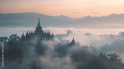 misty morning in the mountains