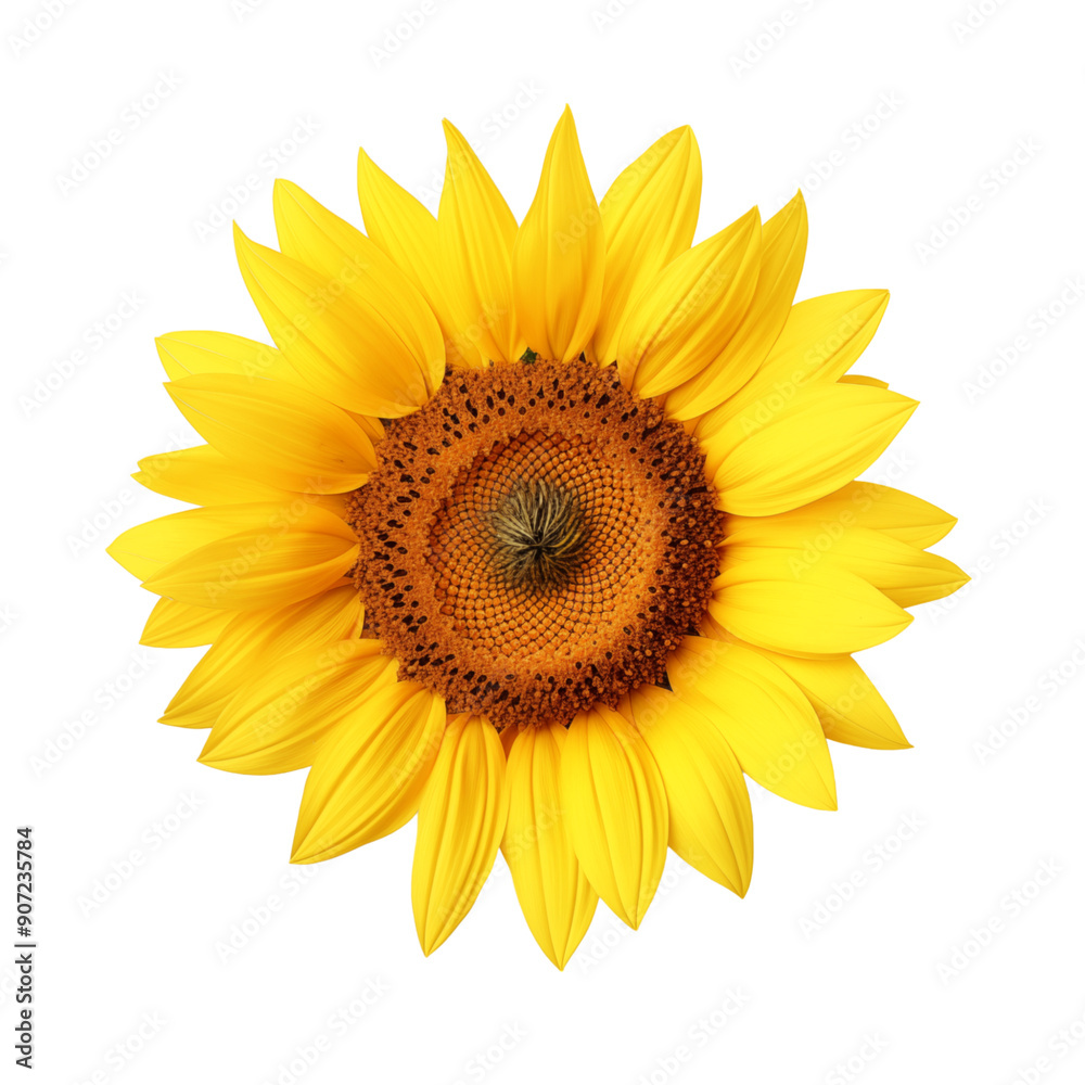 Fototapeta premium Close-Up Of Sunflower On Transparent Background.