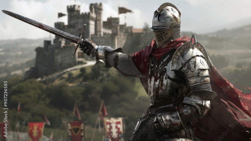 Fototapeta premium medieval knight in armour
