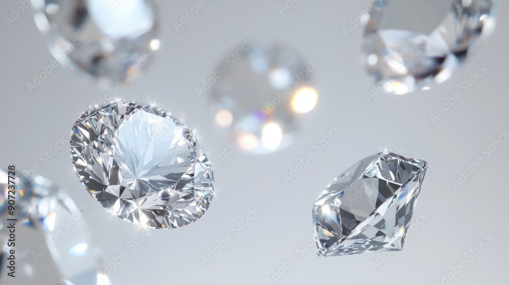 Sparkling Diamonds Falling Through The Air Sparkling Diamonds Falling Through The Air