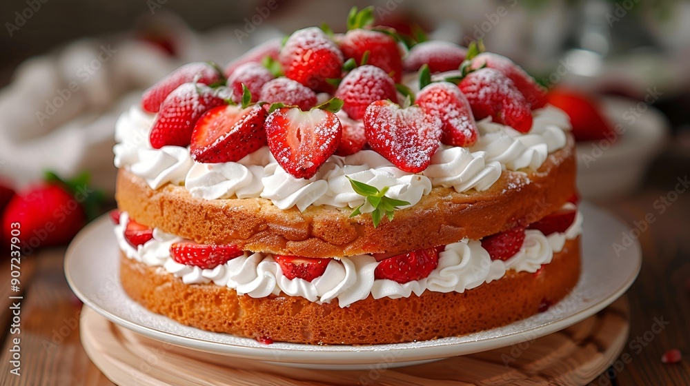 cake with strawberries cake with strawberries
