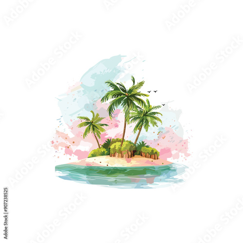 vector image of pink beach made with aircolor.ai generated