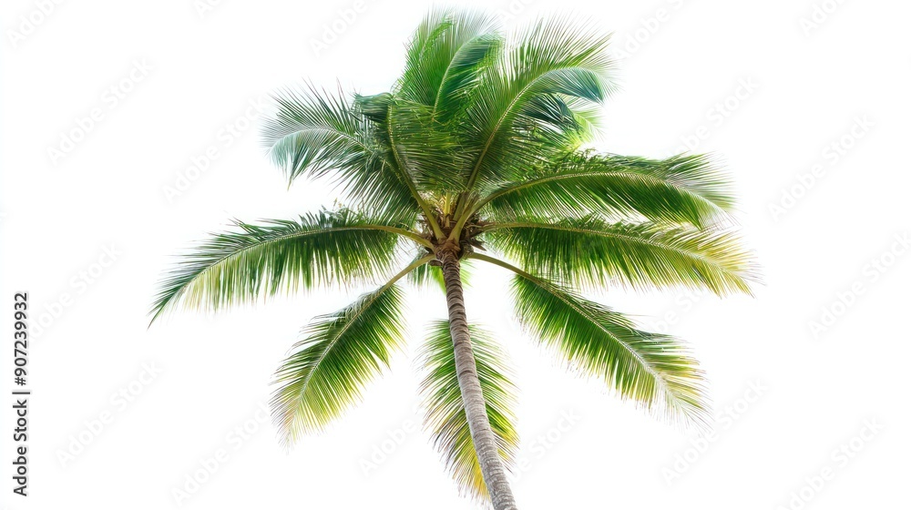 Naklejka premium Isolated Palm Tree Against White Background