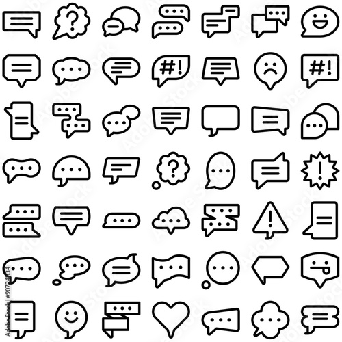 Speech Bubble Chat Conversation Talk Message Icon Set. Perfect for user interface, new application
