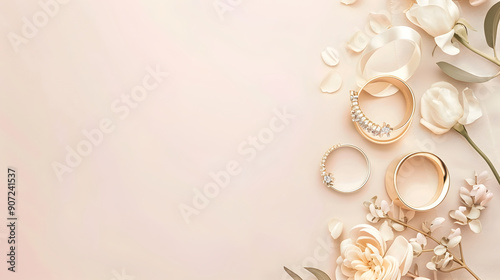 Wedding themed background with copy space background illustration