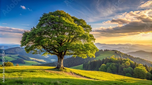 Majestic Weidbuche tree on the Schauinsland mountain in the Black Forest, Weidbuche, tree, Schauinsland, mountain, Black Forest photo