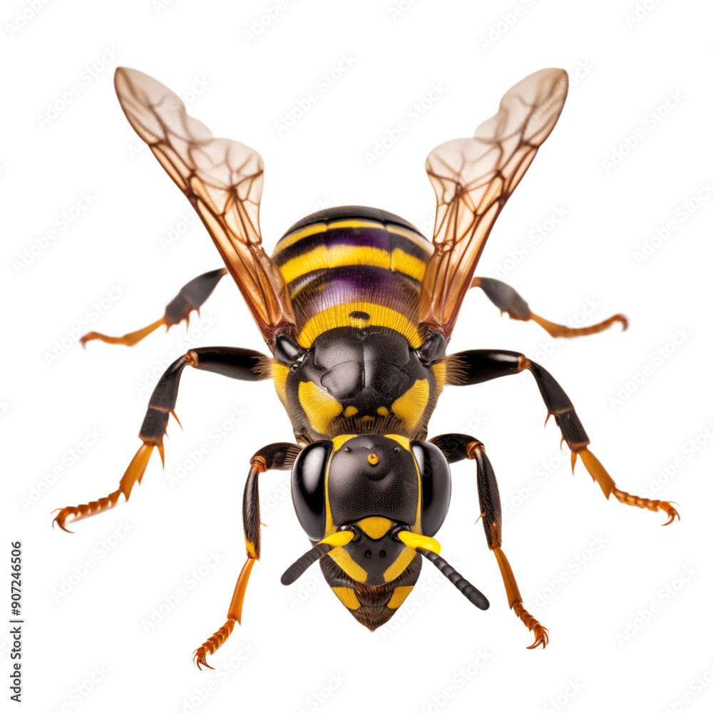Detailed Close-Up Of Wasp On Transparent Background Detailed Close-Up Of Wasp On Transparent Background