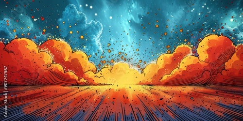 Comic Book Explosion in Sky