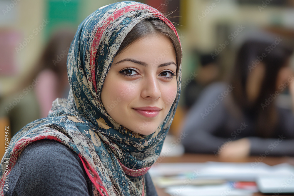 Photograph of a Community Center Offering Free Language Classes: Bringing people together. Photograph of a Community Center Offering Free Language Classes: Bringing people together.