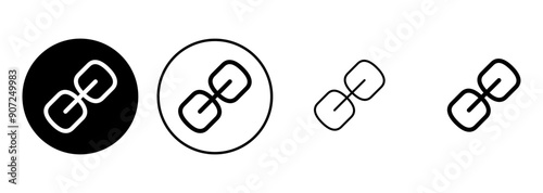 Link icon set. Hyperlink chain symbol.
