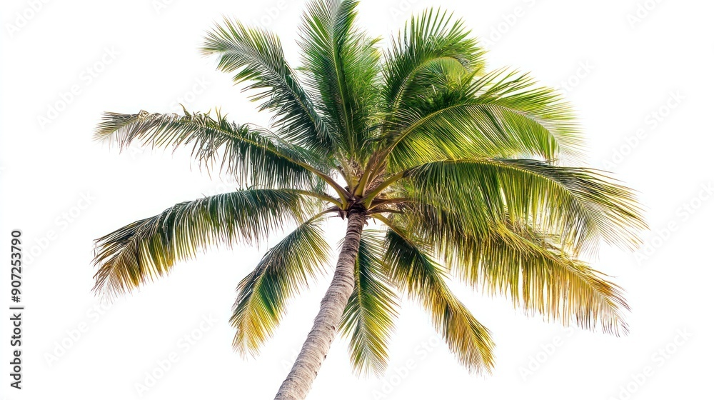 Fototapeta premium Palm Tree Against a White Background