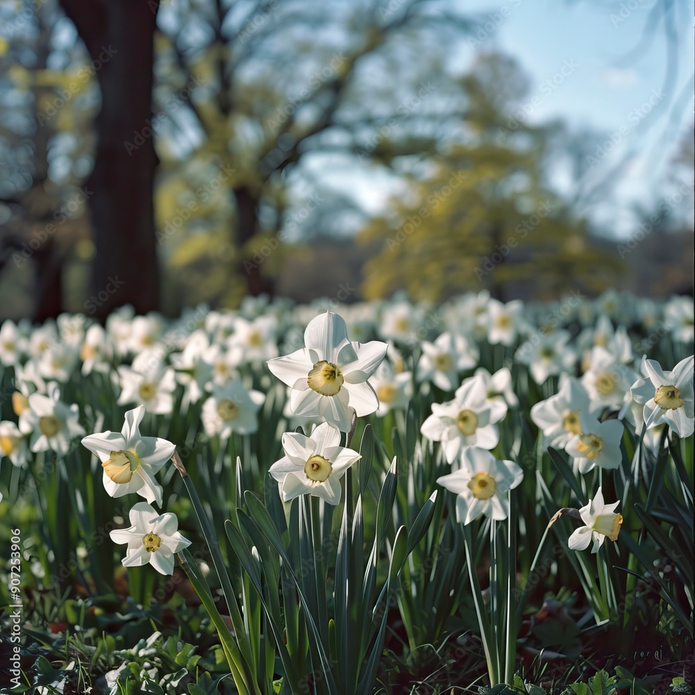 White daffodils (Narcissus papyraceus) in spring White daffodils (Narcissus papyraceus) in spring