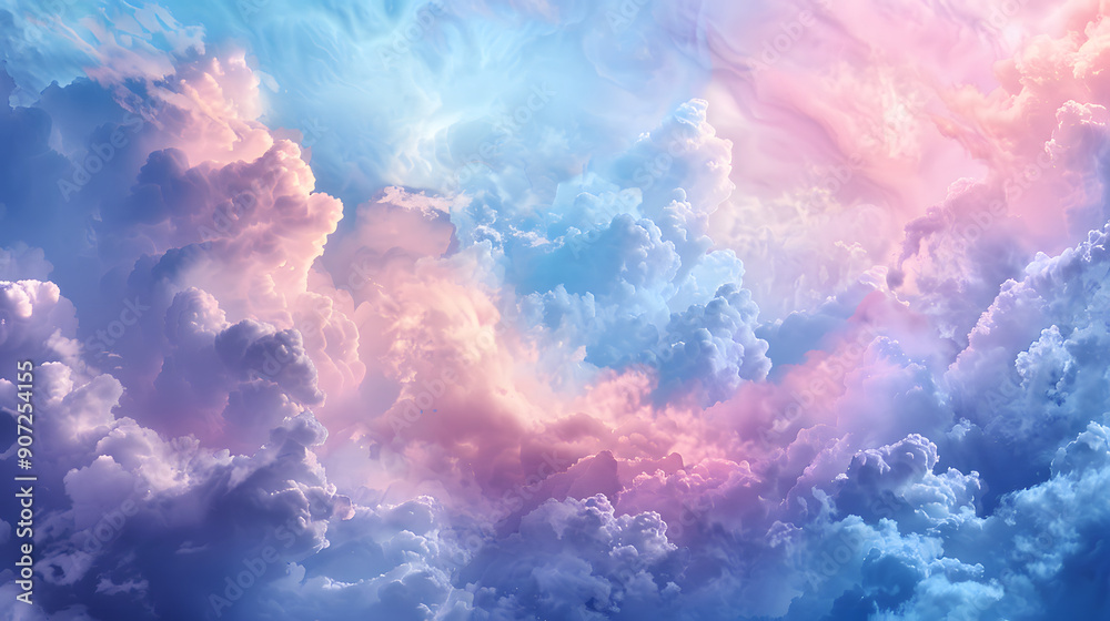 Cotton Candy Clouds in Blue Sky. Cotton Candy Clouds in Blue Sky.