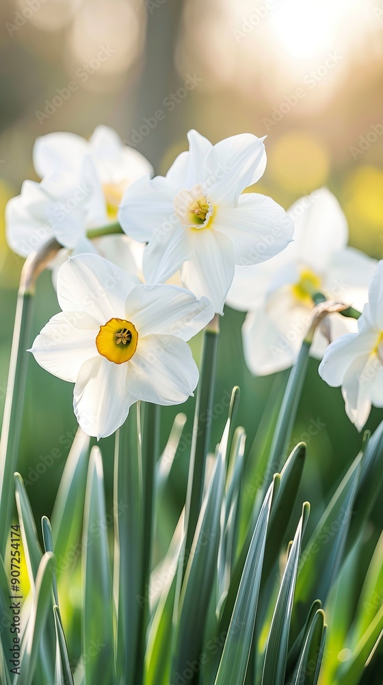White daffodils (Narcissus papyraceus) in spring White daffodils (Narcissus papyraceus) in spring