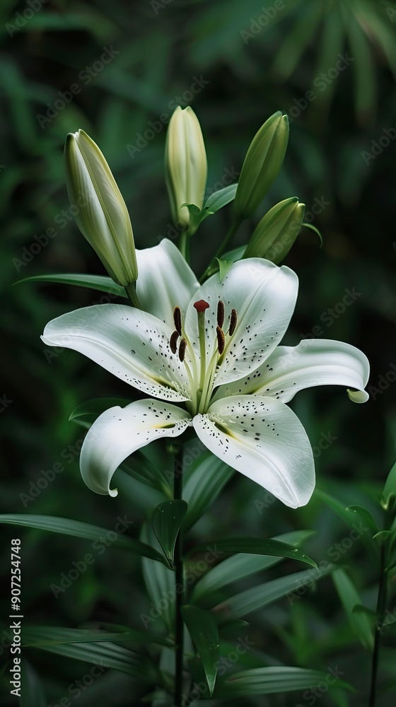 Obraz premium white lily in nature