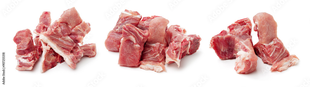 Raw Pork vertebra Isolated On White Background Raw Pork vertebra Isolated On White Background