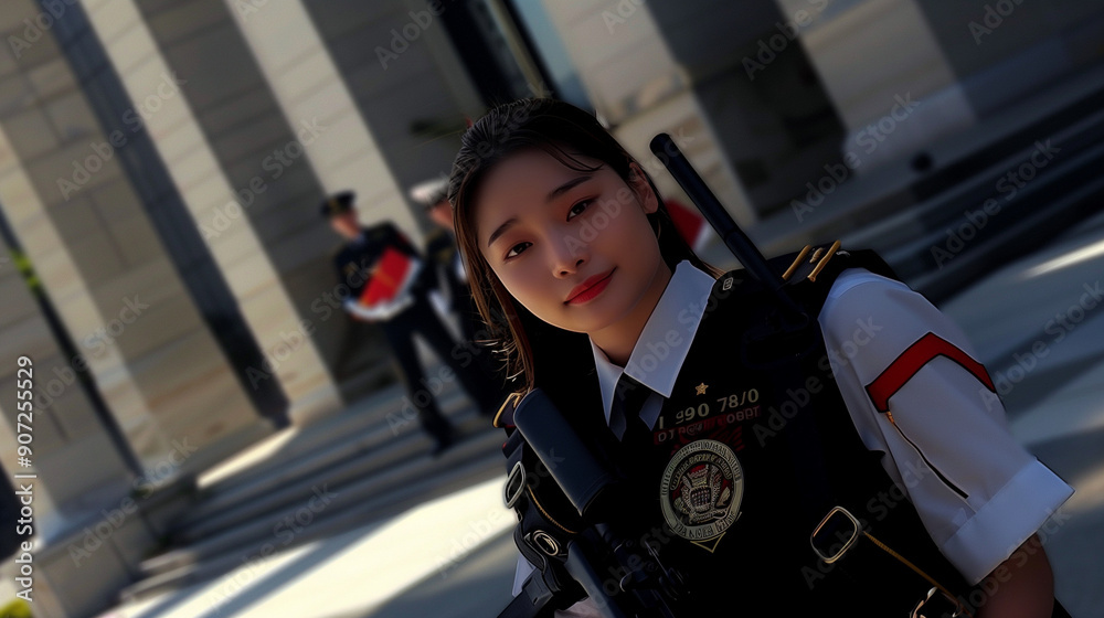 プロフェッショナルな女性警備員 プロフェッショナルな女性警備員