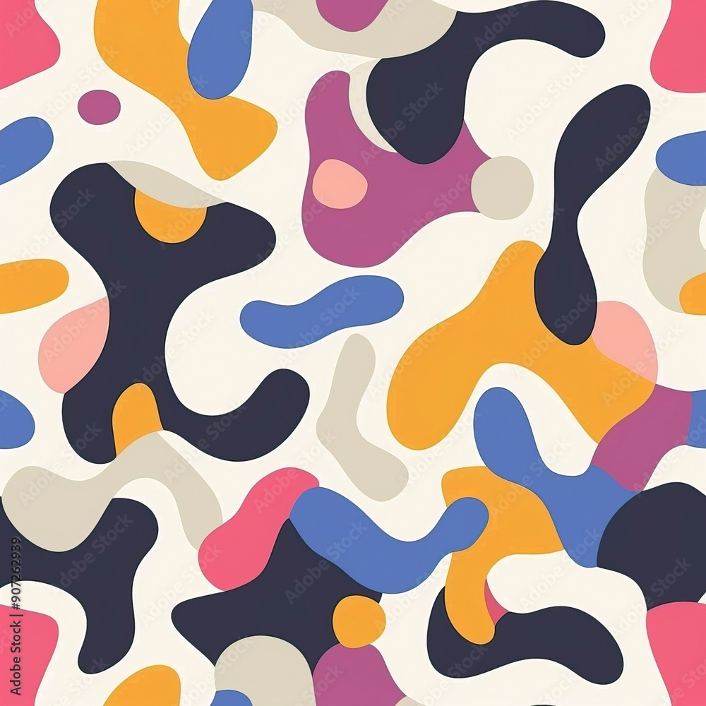 Color abstract shape seamless pattern Color abstract shape seamless pattern