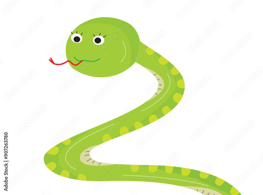 Fototapeta premium 令和七年の干支の巳のイラストです。