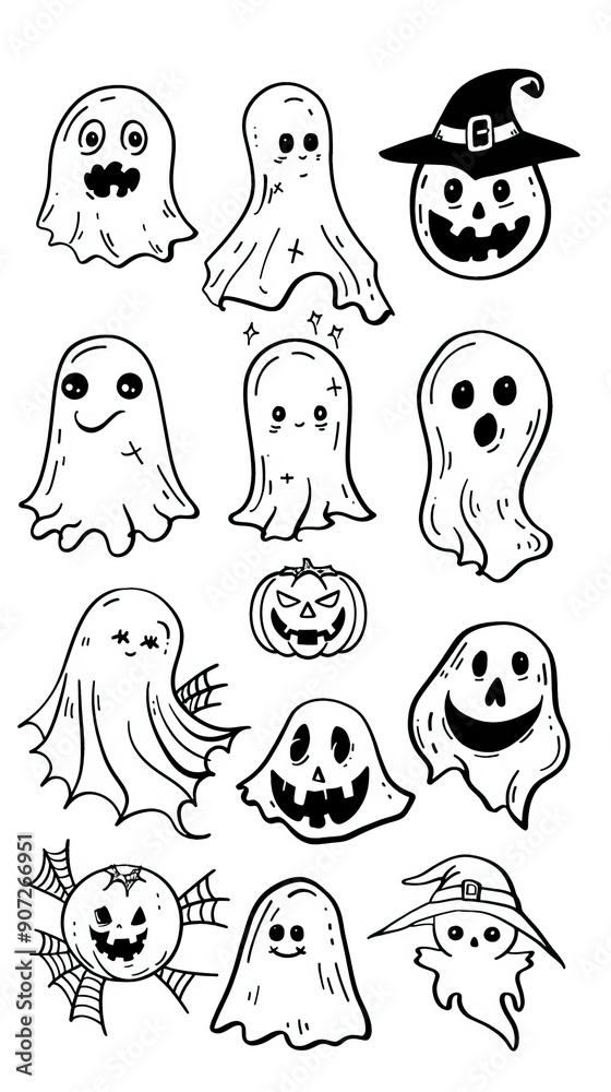 Doodle cute ghosts Haloween great collection
Doodle cute ghosts Haloween great collection