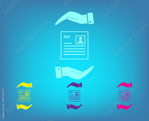 Vector icon on blue background