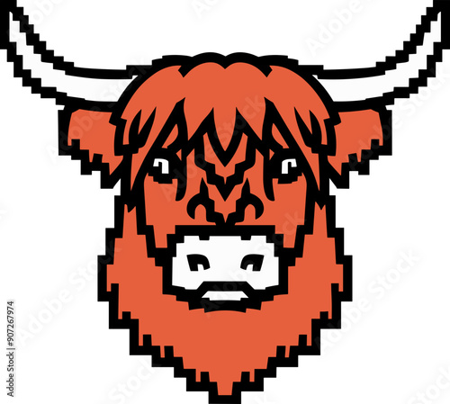 8 Bit Highland Cow