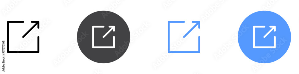page open new window icon Symbol collection thin outline set page open new window icon Symbol collection thin outline set