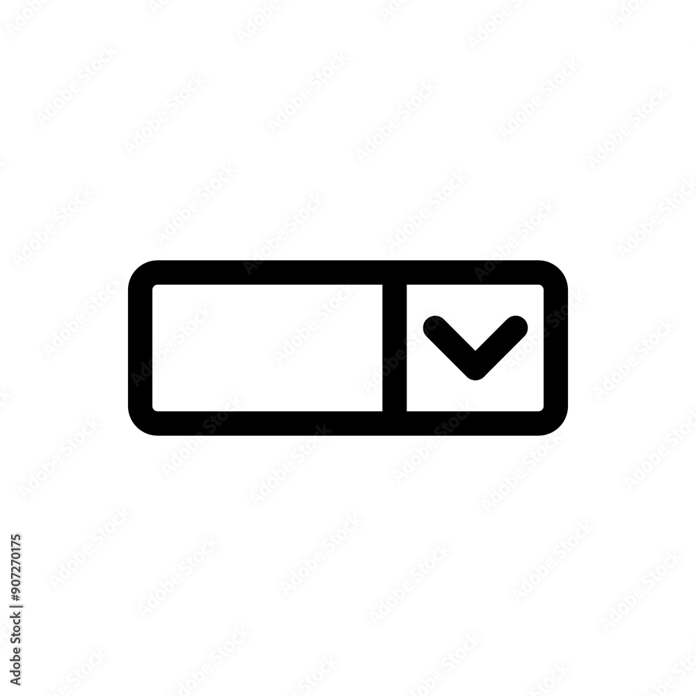 Dropdown icon in black, outline style and transparent background Dropdown icon in black, outline style and transparent background