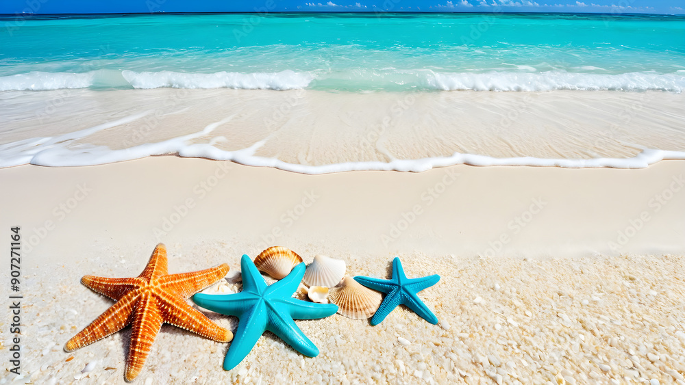 Summer vacation concept background, beach aesthetic wallpaper, ai generated Summer vacation concept background, beach aesthetic wallpaper, ai generated