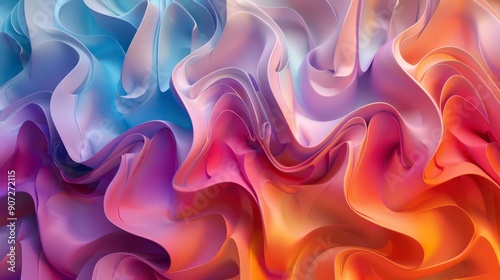 A vibrant, wavy 3D background in various colors creates a dynamic and visually stimulating design, perfect for adding depth and movement to digital art.