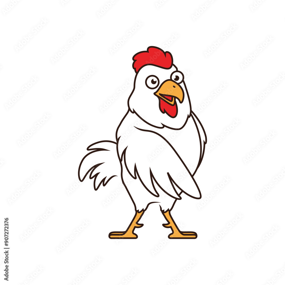 rooster mascot cartoon logo design vector rooster mascot cartoon logo design vector