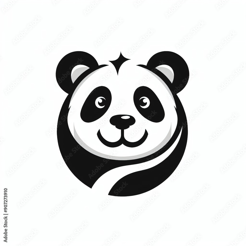 black and white panda logo illustration black and white panda logo illustration