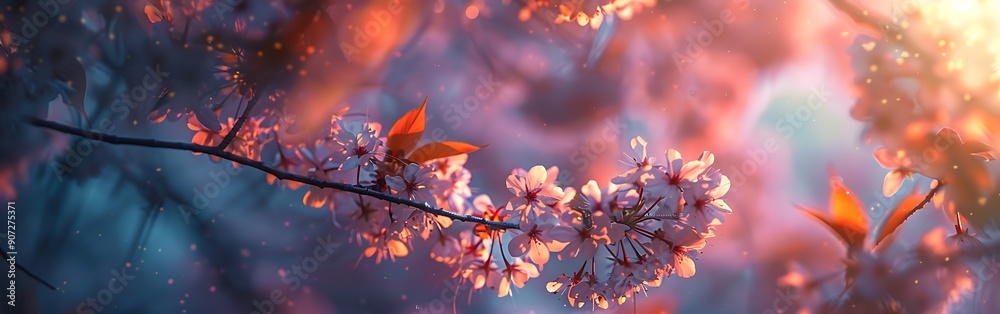 Fototapeta premium Beautiful tree blossom in spring time, soft focus background.