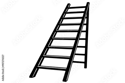 
ladder silhouette, metal ladder vector